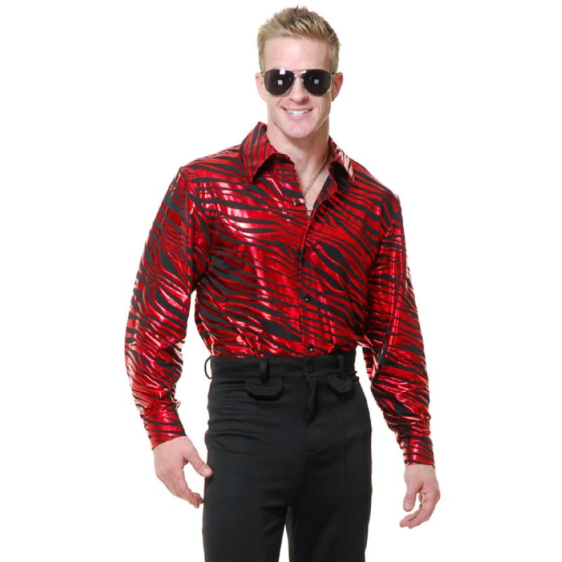 80s Zebra Print Metallic Shirt