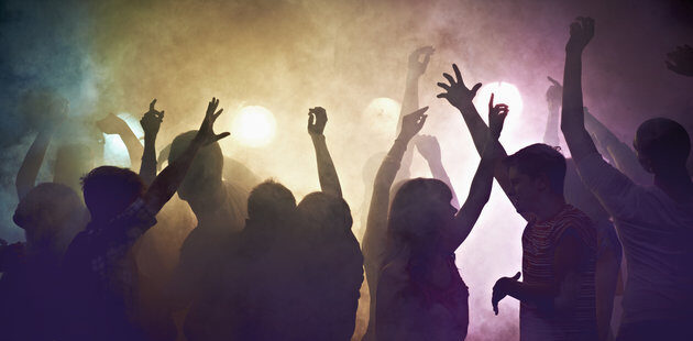 Crowd Dancing Techno Music