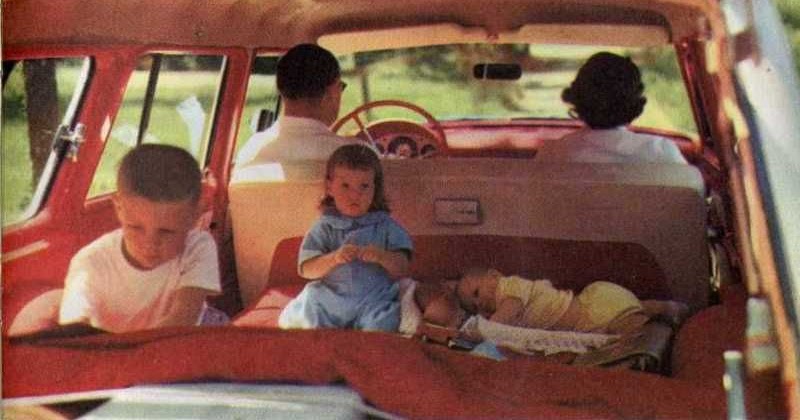 Kids Playing in the Back of a Station Wagon