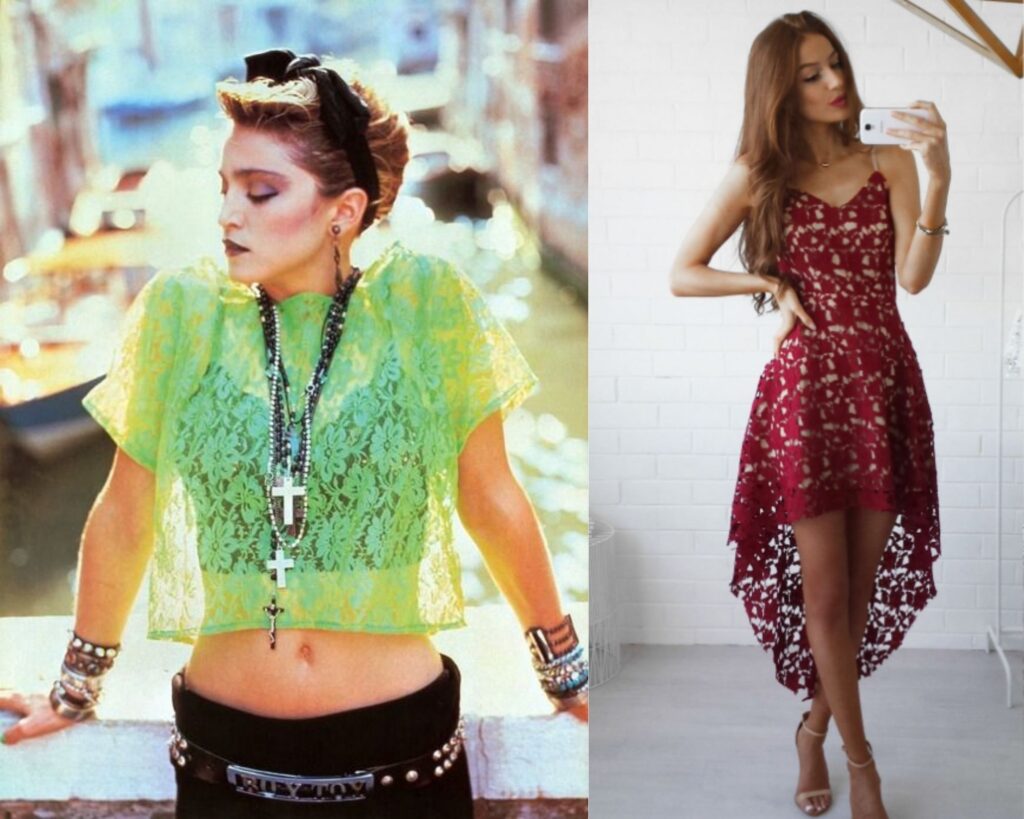 80s and Today's Lace Fashion Trends