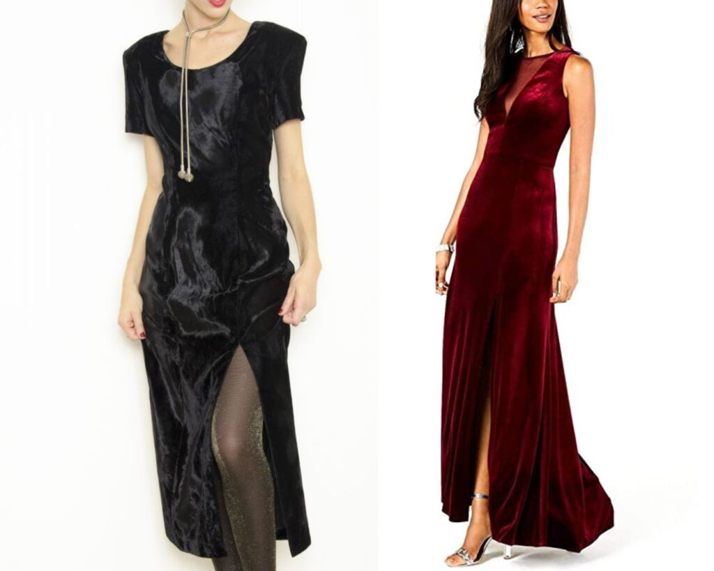 80s and Today's Velvet Dresses