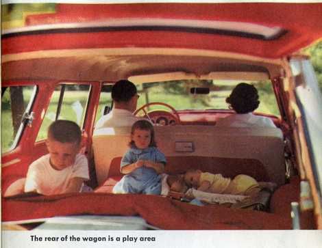 Kids Riding in Back of a Station Wagon